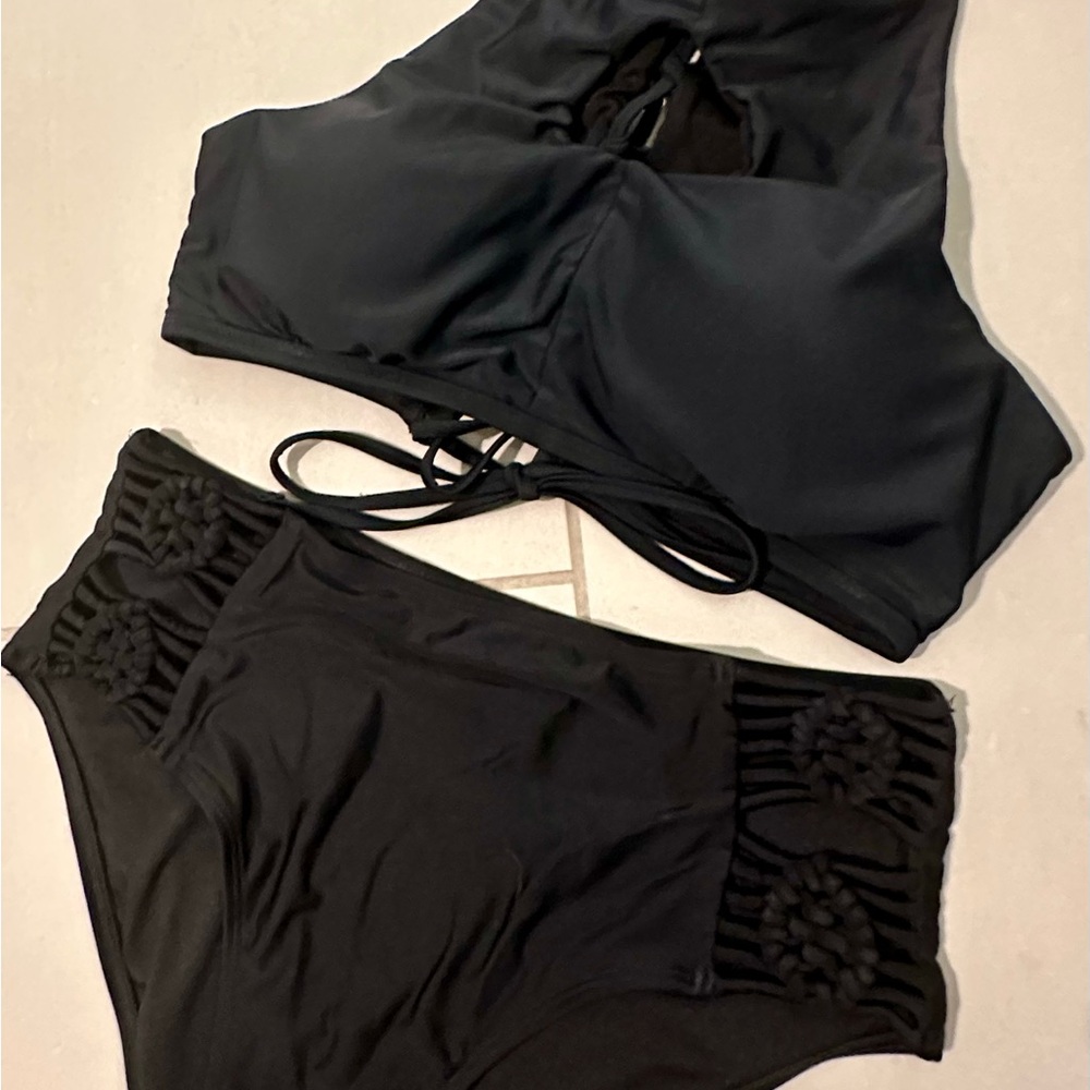 Black High-Waisted Bikini Set